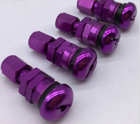 Ray'S  Aluminum Valve Stem Assy (Purple, Set Of 4 )